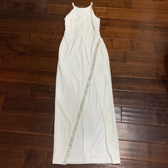 Macy’s rhinestone side slit maxi dress nwot - Picture 4 of 4